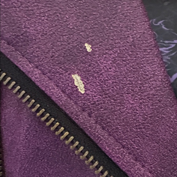 Disney Descendants Faux Leather Purple Kids Moto Jacket Size 5/6 - Picture 8 of 8